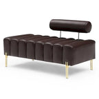 Banc rembourré en fausse fourrure avec dossier réglable, une place — Marron / Bleu clair / Noir / Rose / Beige
