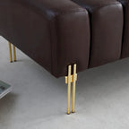 Banc rembourré en fausse fourrure avec dossier réglable, une place — Marron / Bleu clair / Noir / Rose / Beige