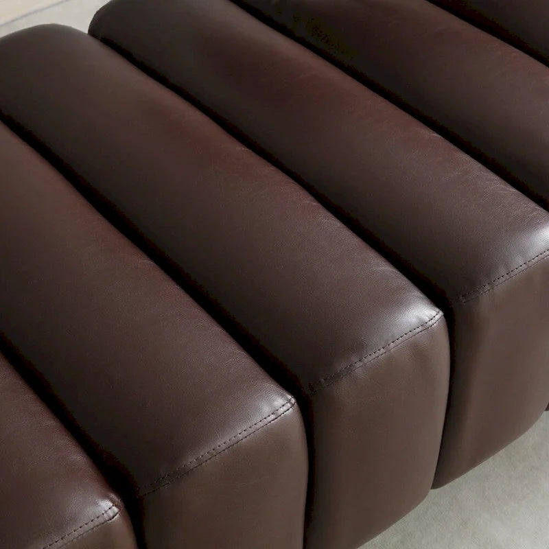 Banc rembourré en fausse fourrure avec dossier réglable, une place — Marron / Bleu clair / Noir / Rose / Beige