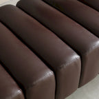 Banc rembourré en fausse fourrure avec dossier réglable, une place — Marron / Bleu clair / Noir / Rose / Beige
