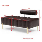 Banc rembourré en fausse fourrure avec dossier réglable, une place — Marron / Bleu clair / Noir / Rose / Beige
