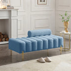 Banc rembourré en fausse fourrure avec dossier réglable, une place — Marron / Bleu clair / Noir / Rose / Beige