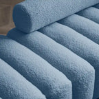 Banc rembourré en fausse fourrure avec dossier réglable, une place — Marron / Bleu clair / Noir / Rose / Beige