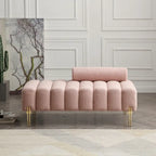 Banc rembourré en fausse fourrure avec dossier réglable, une place — Marron / Bleu clair / Noir / Rose / Beige