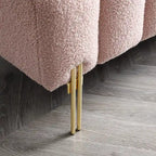 Banc rembourré en fausse fourrure avec dossier réglable, une place — Marron / Bleu clair / Noir / Rose / Beige