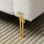 Banc rembourré en fausse fourrure avec dossier réglable, une place — Marron / Bleu clair / Noir / Rose / Beige