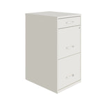 Space Solutions 18  Deep 3 Drawer Metal File Cabinet, Pearl White