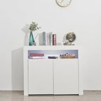 Armoire de rangement à LED 2 portes noir/blanc pour 1 à 2 personnes