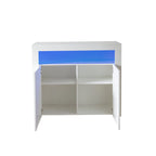 Armoire de rangement à LED 2 portes noir/blanc pour 1 à 2 personnes