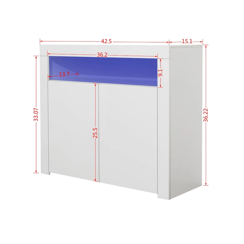 Armoire de rangement à LED 2 portes noir/blanc pour 1 à 2 personnes