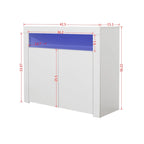 Armoire de rangement à LED 2 portes noir/blanc pour 1 à 2 personnes