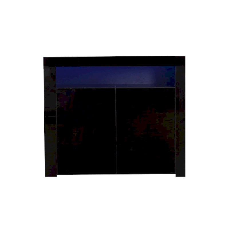 Armoire de rangement à LED 2 portes noir/blanc pour 1 à 2 personnes