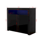 Armoire de rangement à LED 2 portes noir/blanc pour 1 à 2 personnes