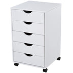 Meuble de rangement roulant à 5 tiroirs avec roulettes Noir/Brun/Blanc — 1 unité