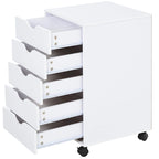 Meuble de rangement roulant à 5 tiroirs avec roulettes Noir/Brun/Blanc — 1 unité