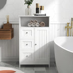 Meuble de rangement en bois à 1 étagère et 3 tiroirs, meuble de rangement pour salle de bain