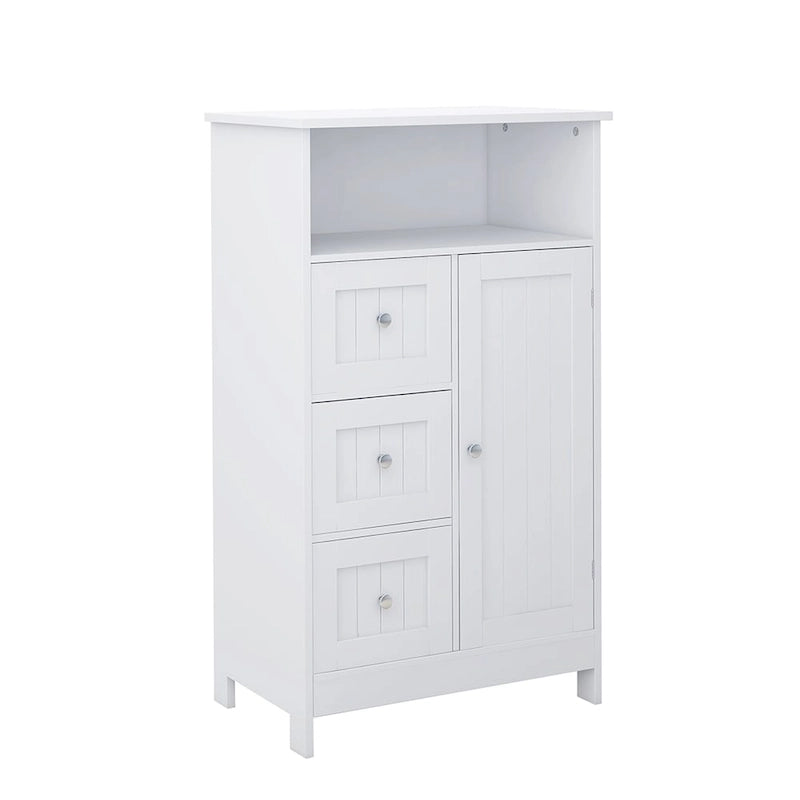 Meuble de rangement en bois à 1 étagère et 3 tiroirs, meuble de rangement pour salle de bain
