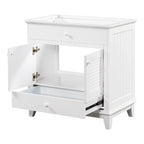 Meuble sous-vasque de salle de bain à porte à volet blanc et lavabo simple