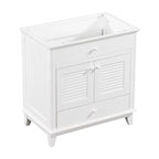 Meuble sous-vasque de salle de bain à porte à volet blanc et lavabo simple