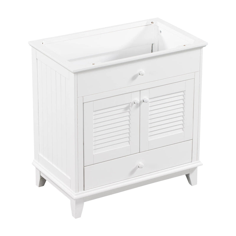 Meuble sous-vasque de salle de bain à porte à volet blanc et lavabo simple