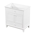 Meuble sous-vasque de salle de bain à porte à volet blanc et lavabo simple