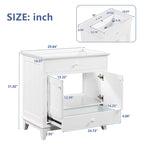 Meuble sous-vasque de salle de bain à porte à volet blanc et lavabo simple
