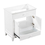 Meuble sous-vasque de salle de bain à porte à volet blanc et lavabo simple