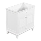 Meuble sous-vasque de salle de bain à porte à volet blanc et lavabo simple