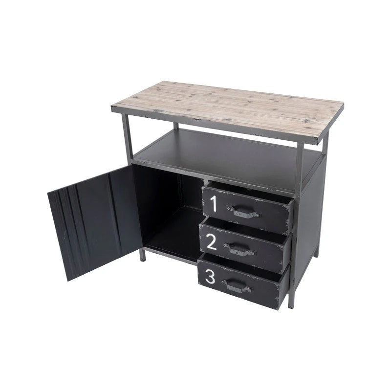 Armoire de rangement grise de style industriel