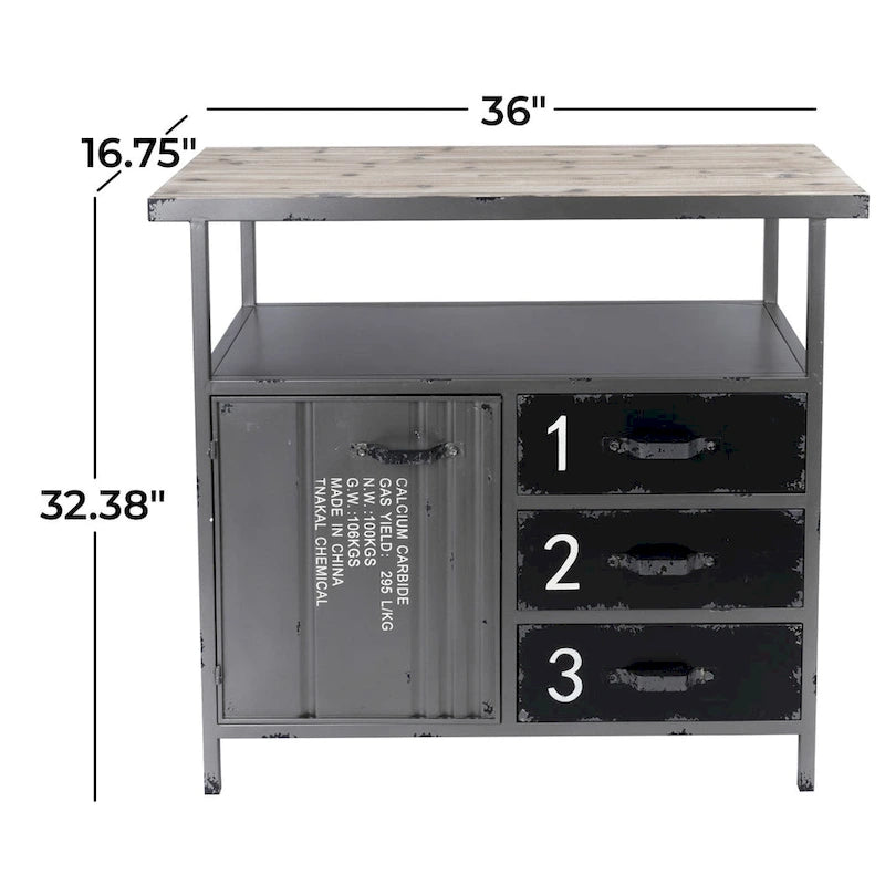 Armoire de rangement grise de style industriel