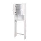 Meuble de rangement blanc à poser au-dessus des toilettes avec étagère réglable