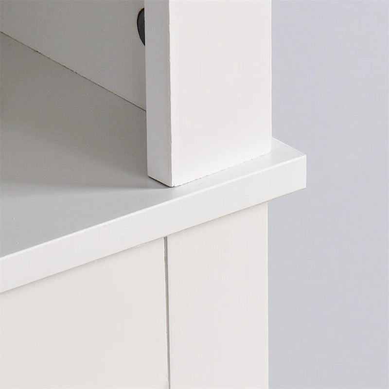 Meuble de rangement blanc à poser au-dessus des toilettes avec étagère réglable