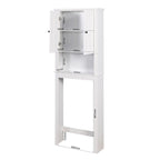 Meuble de rangement blanc à poser au-dessus des toilettes avec étagère réglable