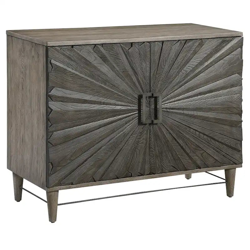 Armoire 2 portes chêne gris motif étoile