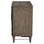 Armoire 2 portes chêne gris motif étoile