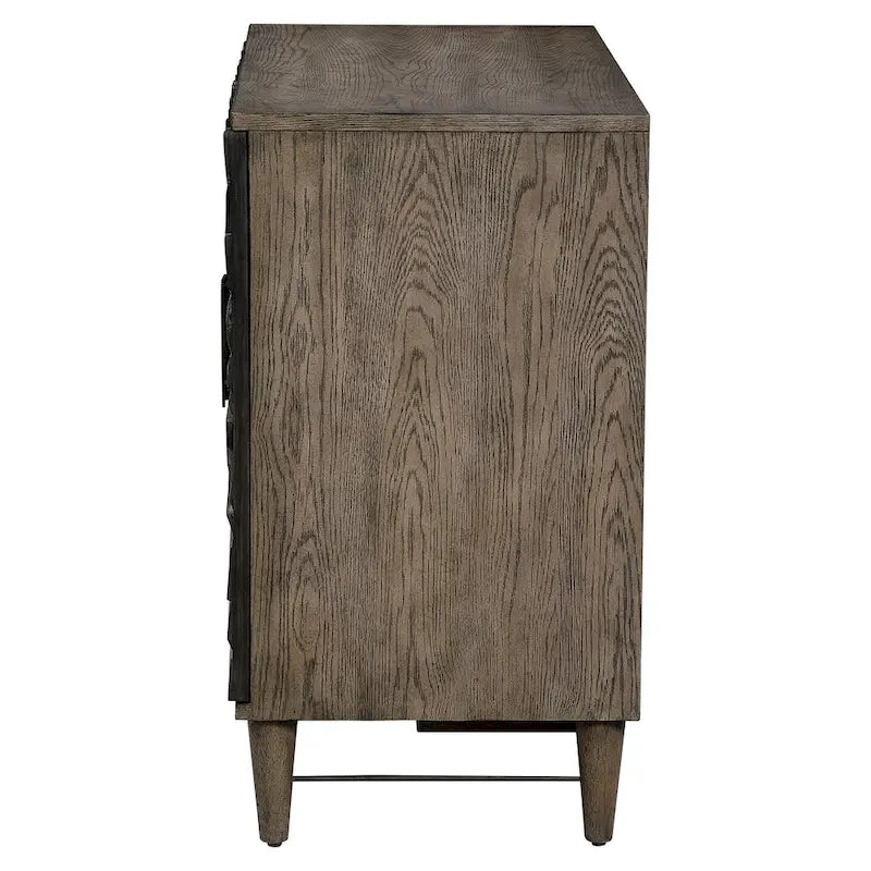 Armoire 2 portes chêne gris motif étoile