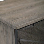 Armoire 2 portes chêne gris motif étoile
