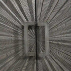 Armoire 2 portes chêne gris motif étoile