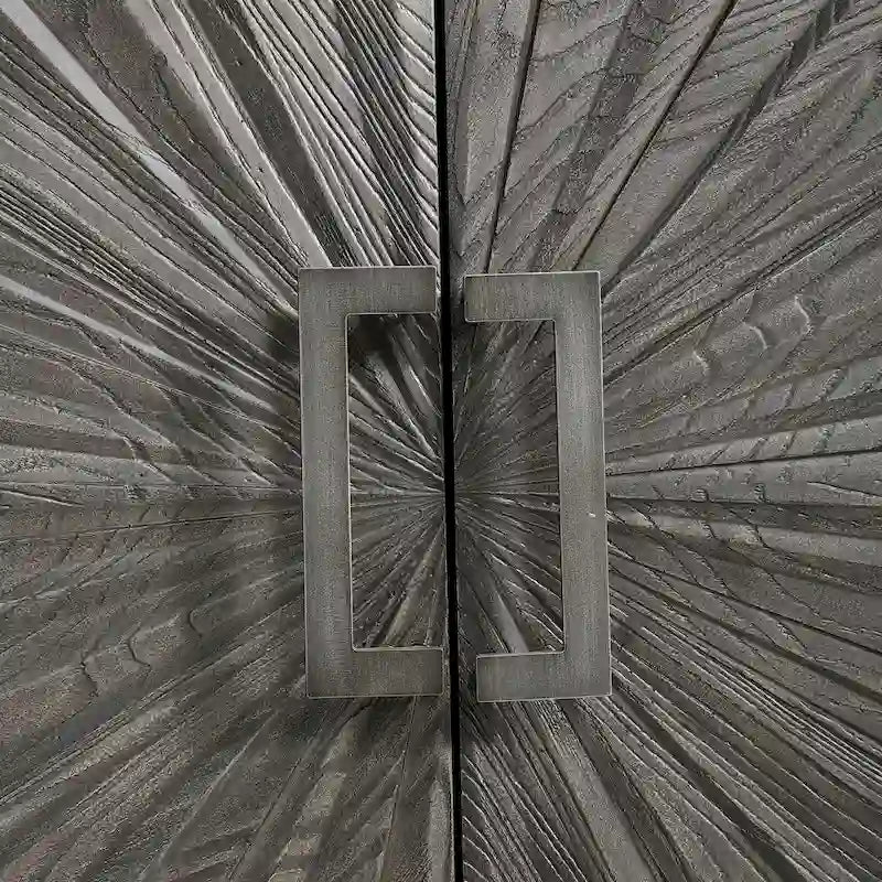 Armoire 2 portes chêne gris motif étoile