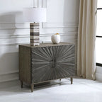 Armoire 2 portes chêne gris motif étoile