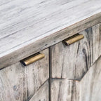 Meuble console à 2 portes Honeycomb, couleur ivoire fumé