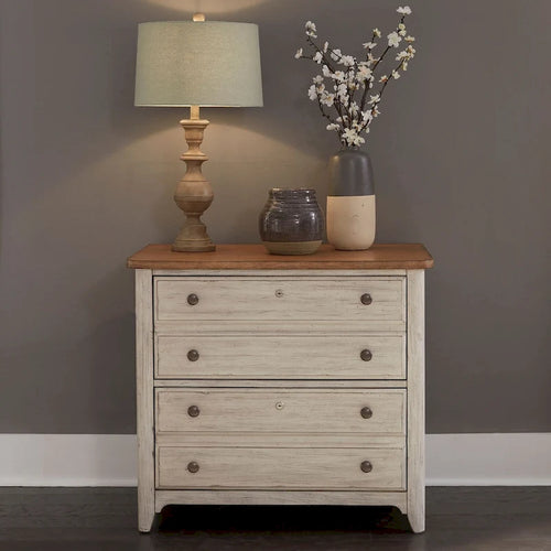 Farmhouse Reimagined Antique White with Chestnut Lateral File