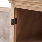 Meuble de rangement étroit 2 tiroirs 1 porte en bois naturel/blanc vieilli, 48,3" de haut – 1 personne