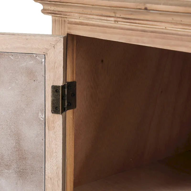 Meuble de rangement étroit 2 tiroirs 1 porte en bois naturel/blanc vieilli, 48,3" de haut – 1 personne