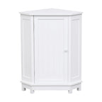 Meuble de rangement d'angle avec étagère, 2 tablettes, noir/marron et blanc