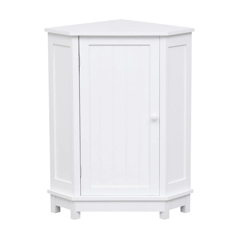 Meuble de rangement d'angle avec étagère, 2 tablettes, noir/marron et blanc