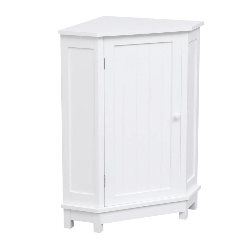 Meuble de rangement d'angle avec étagère, 2 tablettes, noir/marron et blanc