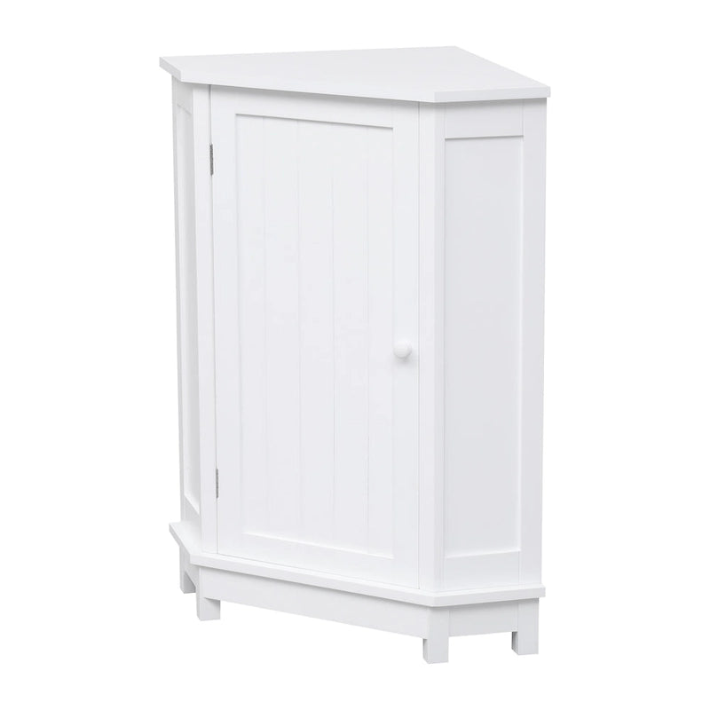 Meuble de rangement d'angle avec étagère, 2 tablettes, noir/marron et blanc