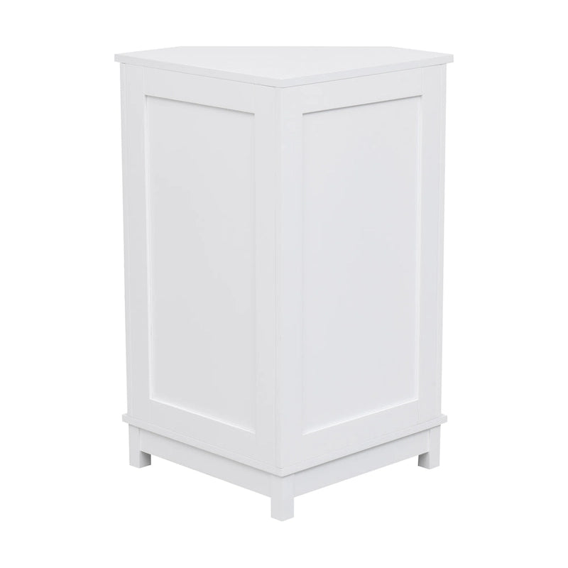 Meuble de rangement d'angle avec étagère, 2 tablettes, noir/marron et blanc