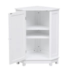 Meuble de rangement d'angle avec étagère, 2 tablettes, noir/marron et blanc